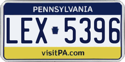 PA license plate LEX5396