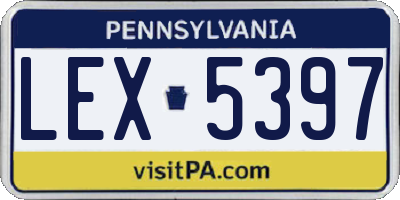 PA license plate LEX5397