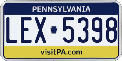 PA license plate LEX5398