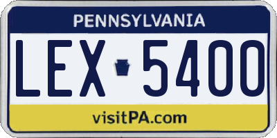 PA license plate LEX5400