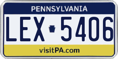 PA license plate LEX5406
