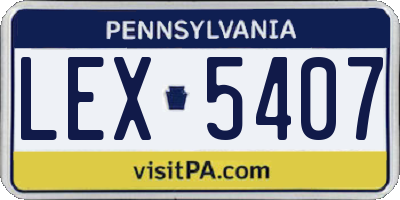 PA license plate LEX5407