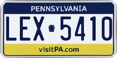 PA license plate LEX5410