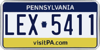 PA license plate LEX5411