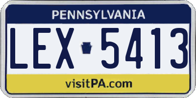 PA license plate LEX5413