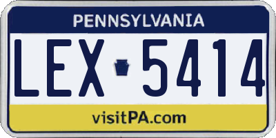 PA license plate LEX5414