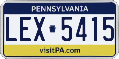 PA license plate LEX5415