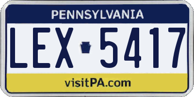 PA license plate LEX5417