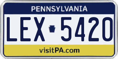 PA license plate LEX5420