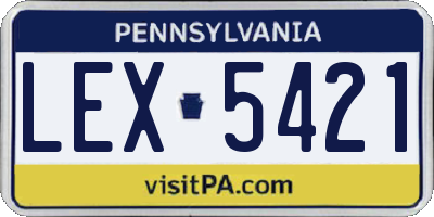 PA license plate LEX5421