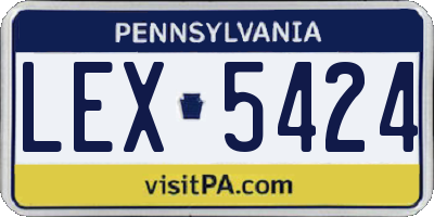 PA license plate LEX5424