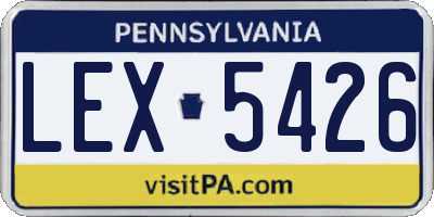 PA license plate LEX5426