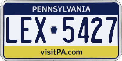PA license plate LEX5427