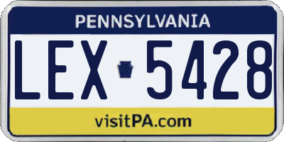 PA license plate LEX5428