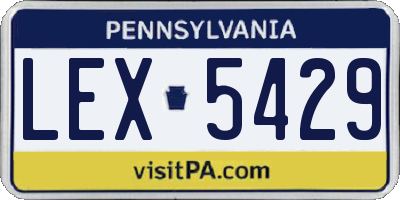 PA license plate LEX5429