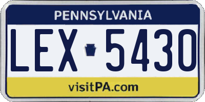 PA license plate LEX5430