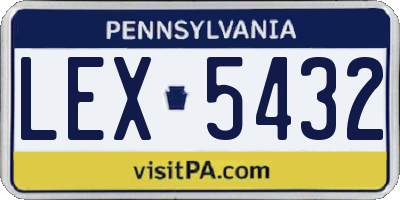 PA license plate LEX5432
