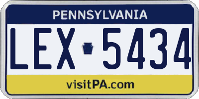PA license plate LEX5434