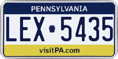 PA license plate LEX5435