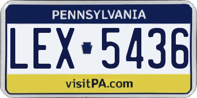 PA license plate LEX5436