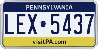 PA license plate LEX5437