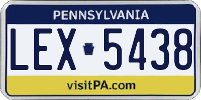 PA license plate LEX5438