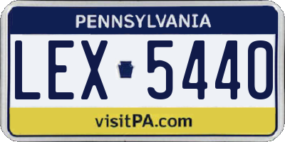 PA license plate LEX5440
