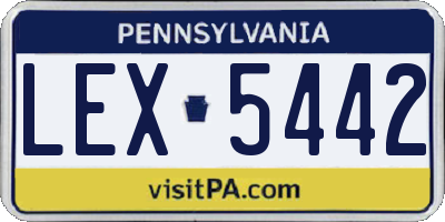 PA license plate LEX5442