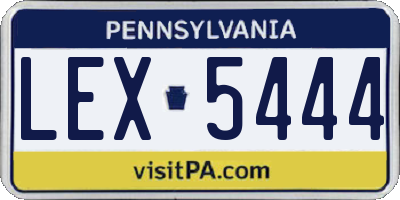 PA license plate LEX5444