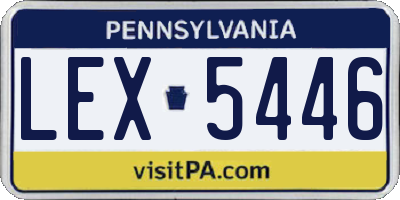 PA license plate LEX5446