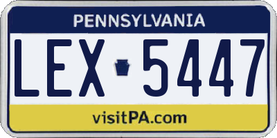 PA license plate LEX5447