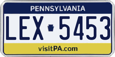 PA license plate LEX5453