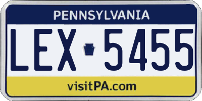 PA license plate LEX5455
