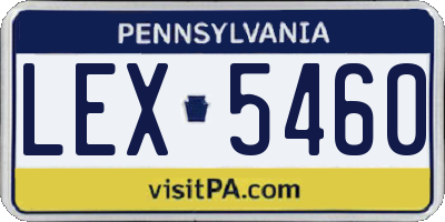 PA license plate LEX5460