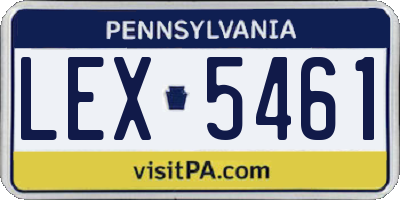 PA license plate LEX5461