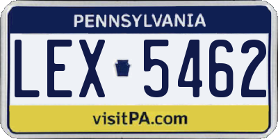 PA license plate LEX5462