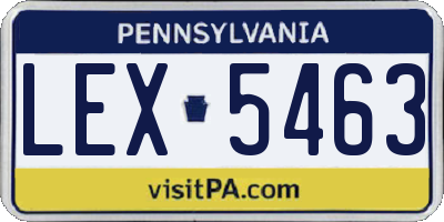 PA license plate LEX5463