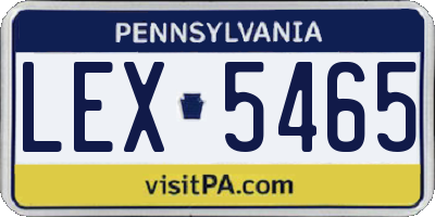 PA license plate LEX5465