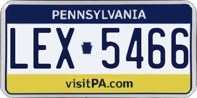 PA license plate LEX5466