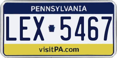 PA license plate LEX5467
