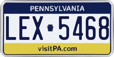 PA license plate LEX5468