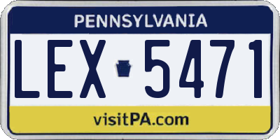 PA license plate LEX5471