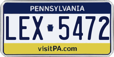 PA license plate LEX5472
