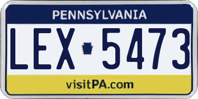 PA license plate LEX5473