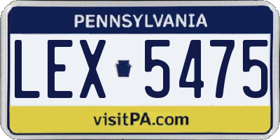 PA license plate LEX5475