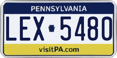 PA license plate LEX5480