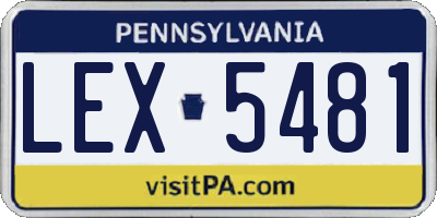 PA license plate LEX5481