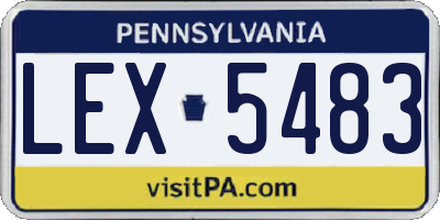 PA license plate LEX5483