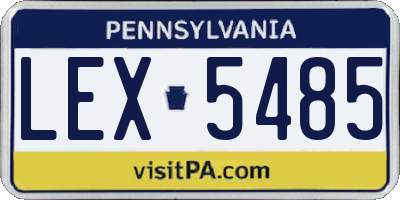 PA license plate LEX5485