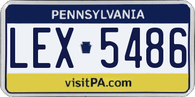 PA license plate LEX5486